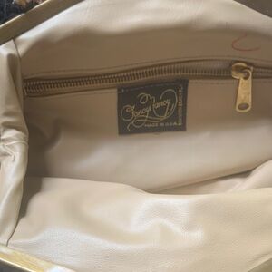 Elegant Cream Leather Clutch by Nancy